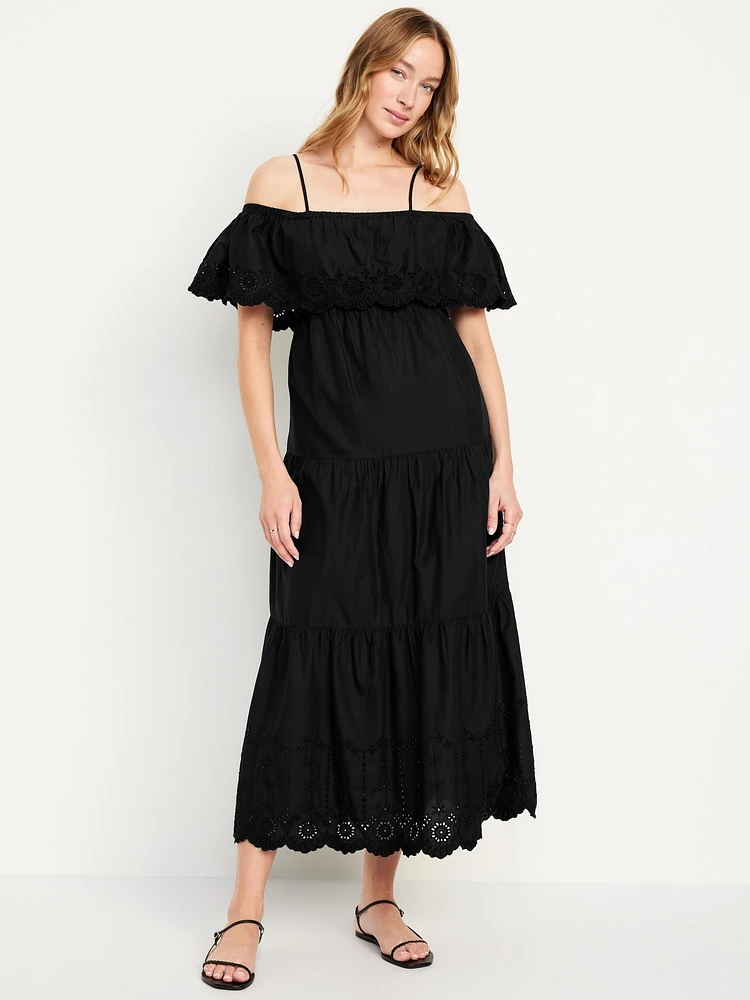 Cold Shoulder Maxi Swing Dress