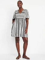 Jacquard Mini Swing Dress