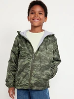 Hooded Zip-Front Water-Resistant Jacket for Boys