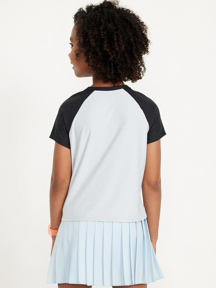 CloudMotion Raglan-Sleeve T-Shirt for Girls