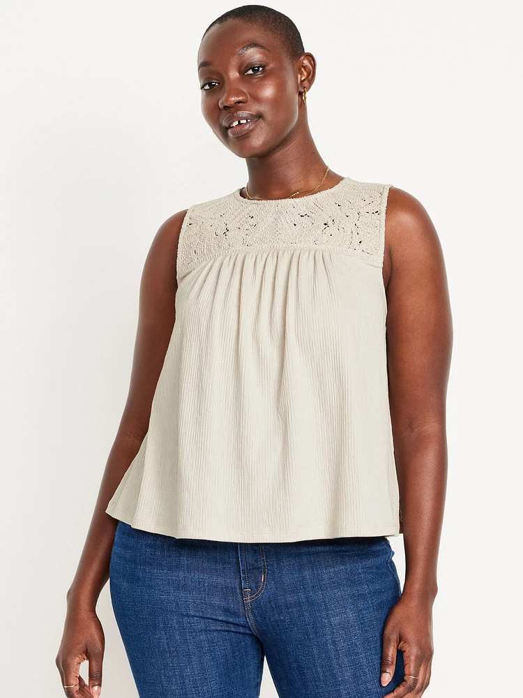 Crochet-Trim Top