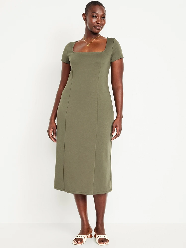 Square-Neck Midi Dress