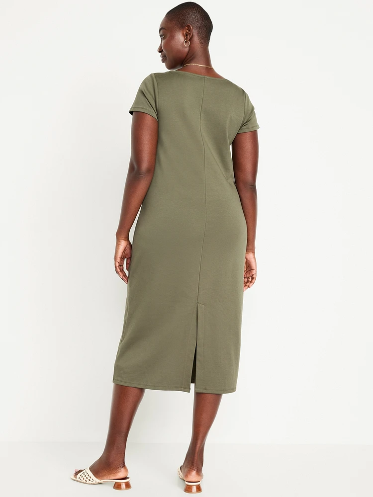 Square-Neck Midi Dress