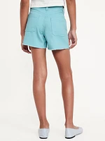 High-Waisted Pocket Frayed-Hem Shorts for Girls