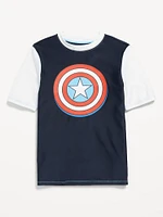 Licensed Short-Sleeve Rashguard Swim Top for Boys