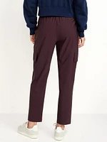 High-Waisted SleekTech Cargo Ankle Pants