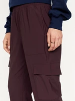 High-Waisted SleekTech Cargo Ankle Pants