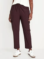 High-Waisted SleekTech Cargo Ankle Pants