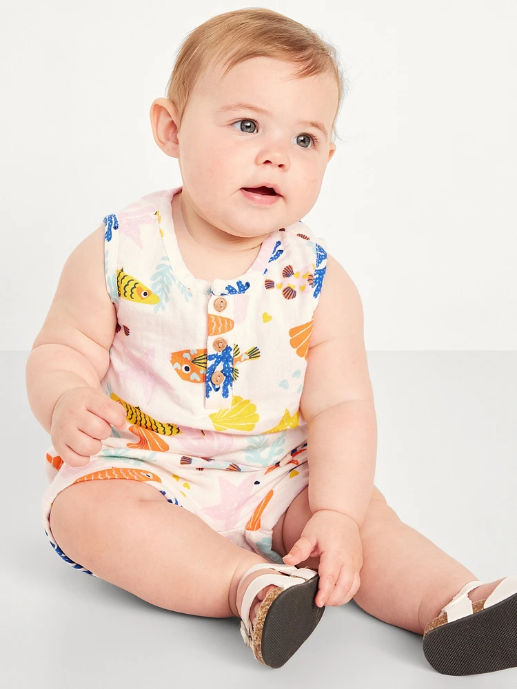 Unisex Double-Weave Tank Top and Shorts Set for Baby