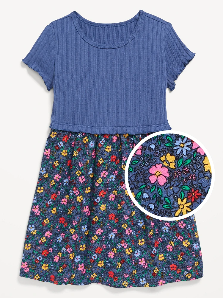 Short-Sleeve Printed Dress for Toddler Girls