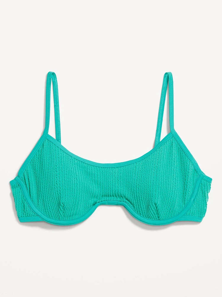 Ribbed Underwire Bikini Swim Top