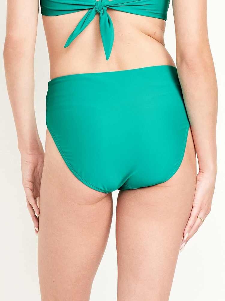 High-Waisted Bikini Swim Bottoms