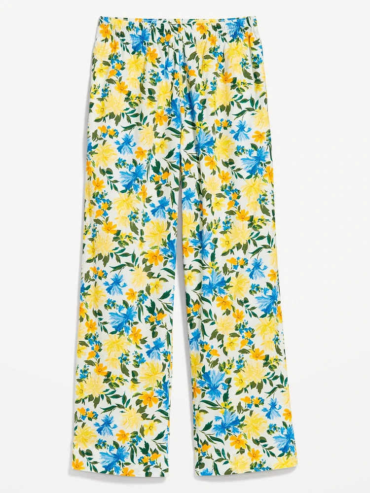 High-Waisted Poplin Pajama Pant