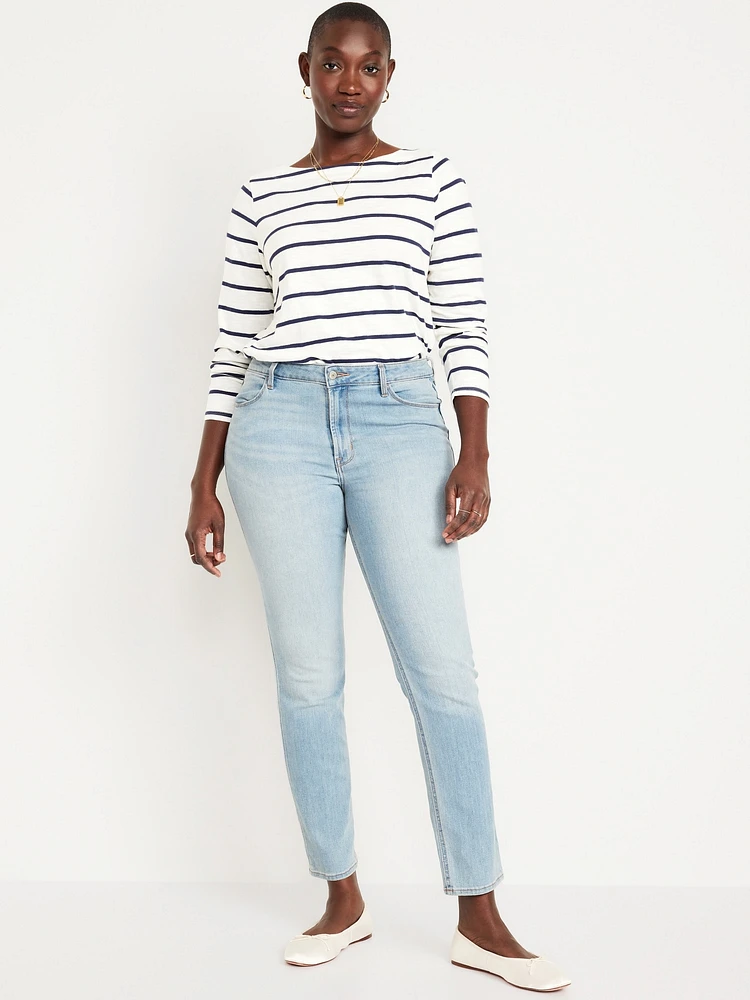 High-Waisted Wow Straight Ankle Jeans