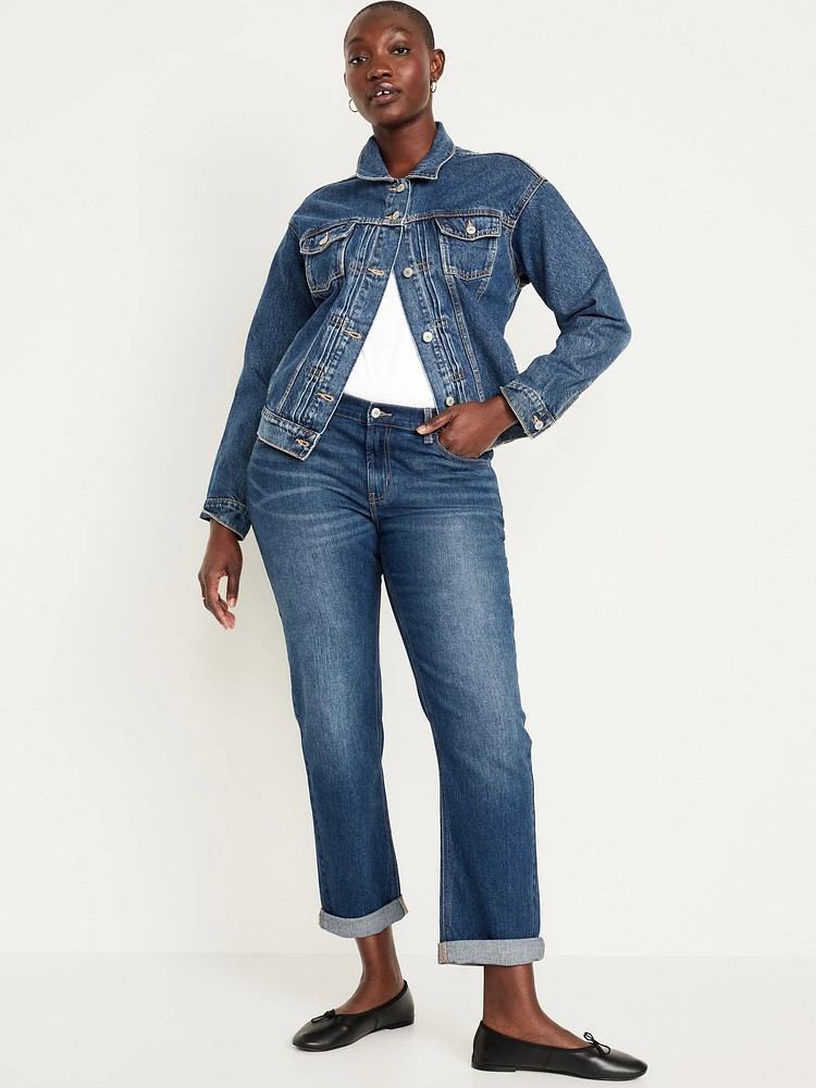 Mid-Rise Wow Boyfriend Straight Jeans