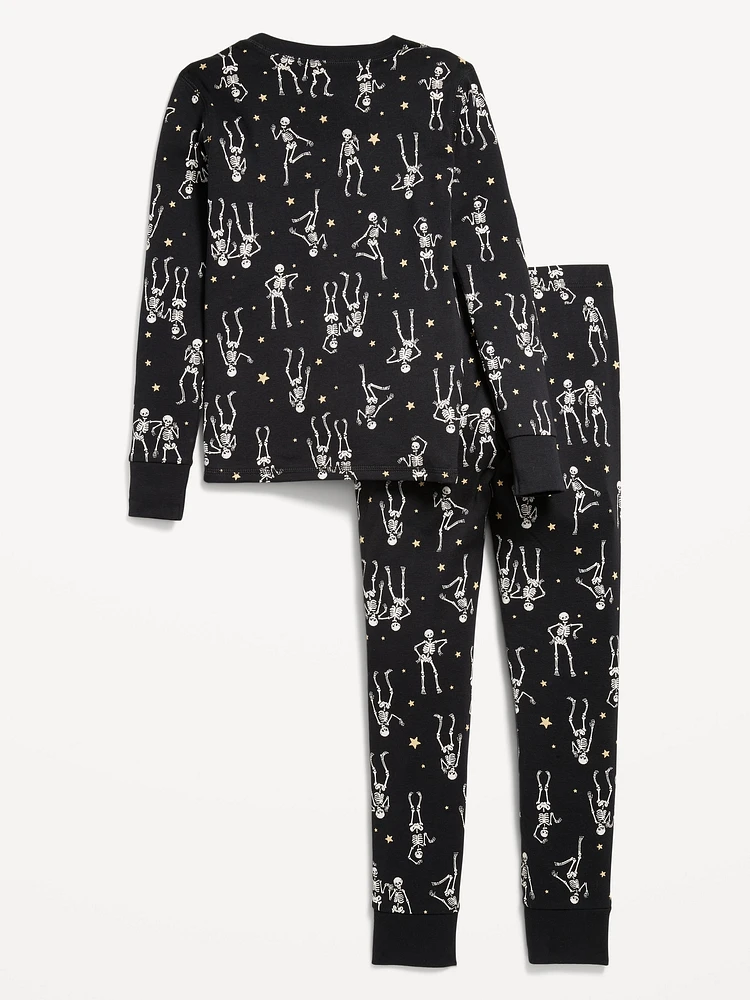 Printed Gender-Neutral Snug-Fit Pajama Set for Kids