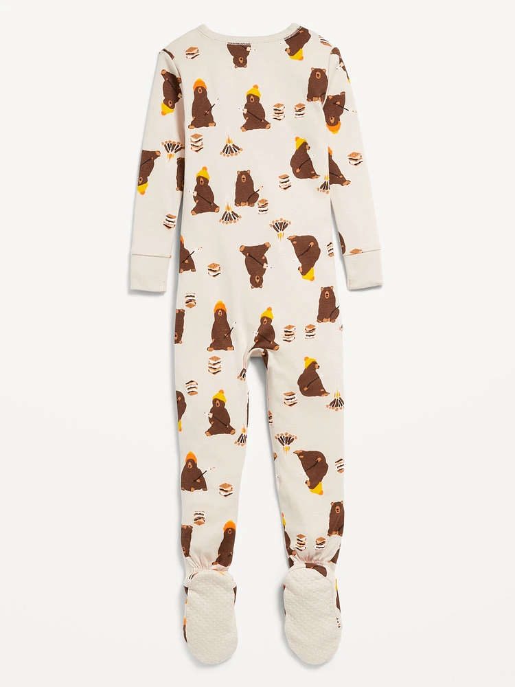 Snug-Fit Zip-Front Footed Pajama One-Piece for Toddler & Baby