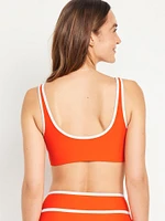 Zip-Front Bikini Swim Top