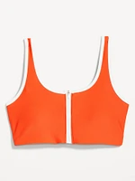 Zip-Front Bikini Swim Top