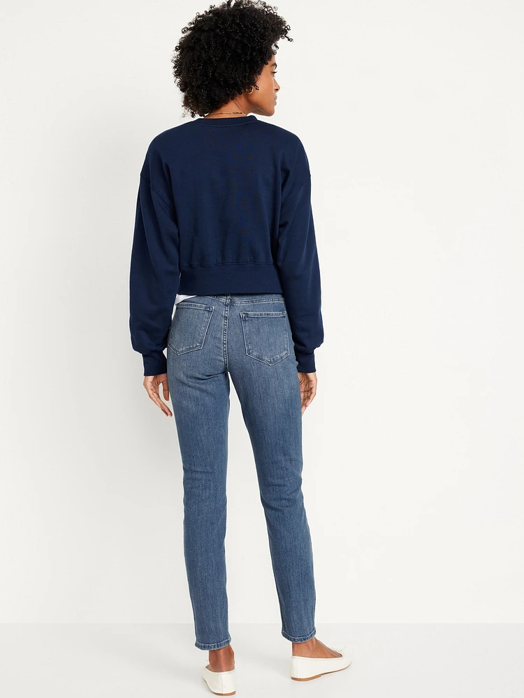 High-Waisted Wow Straight Ankle Jeans