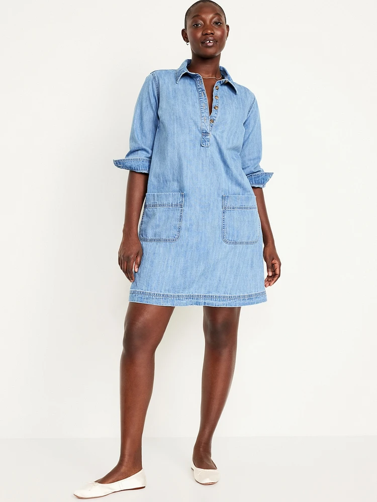 Jean Popover Shirt Dress