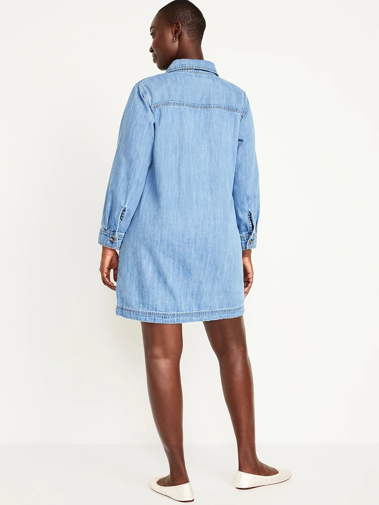 Jean Popover Shirt Dress