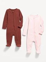 2-Way-Zip Sleep & Play Footed One-Piece 2-Pack for Baby
