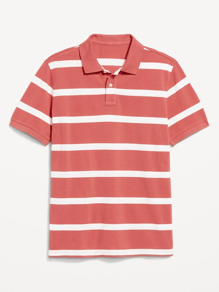 Classic Fit Striped Pique Polo