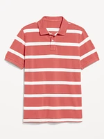 Classic Fit Striped Pique Polo