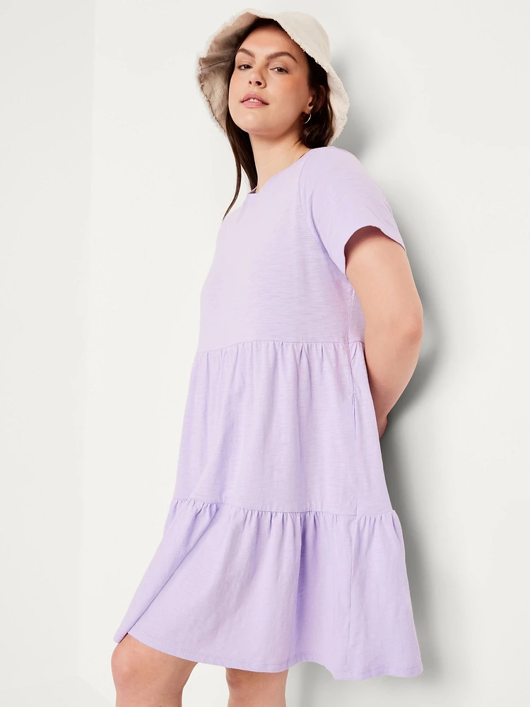 Tiered Mini Swing Dress