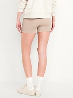 Extra High-Waisted Seamless Ribbed Biker Shorts -- 4-inch inseam