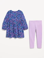 Long-Sleeve Dress & Leggings 2-Pack for Toddler Girls