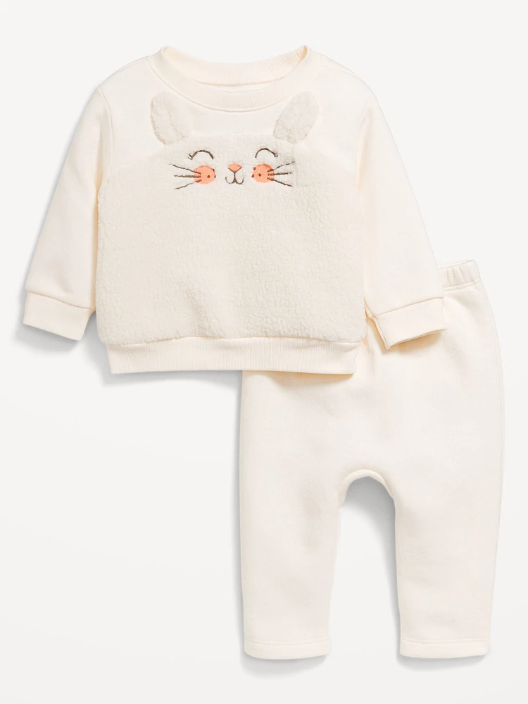 Crew-Neck Sweatshirt and Sweatpants Set for Baby