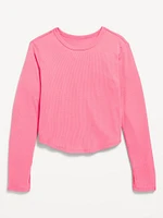 UltraLite Long-Sleeve Rib-Knit T-Shirt for Girls