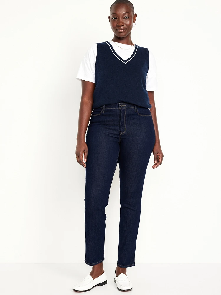 High-Waisted Wow Straight Ankle Jeans