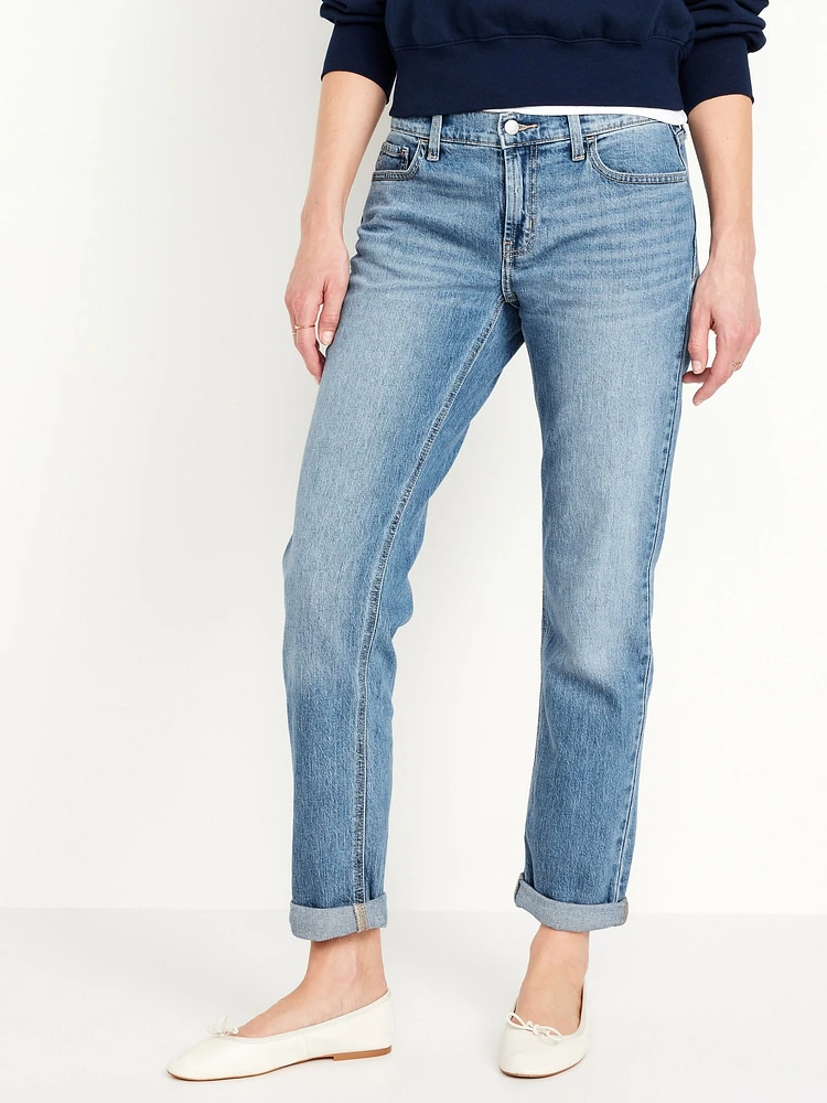 Mid-Rise Wow Boyfriend Straight Jeans