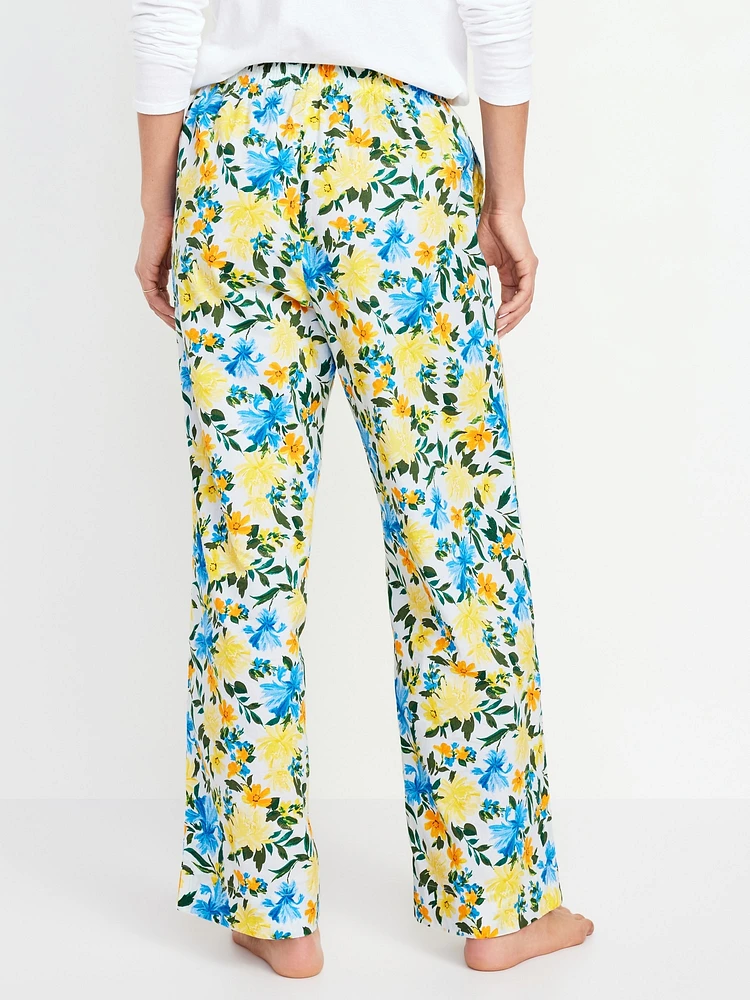 High-Waisted Poplin Pajama Pant