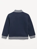 Button-Front Graphic Bomber Jacket for Toddler Boys