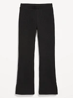 Plush High-Waisted Ribbed Flare Pants for Girls