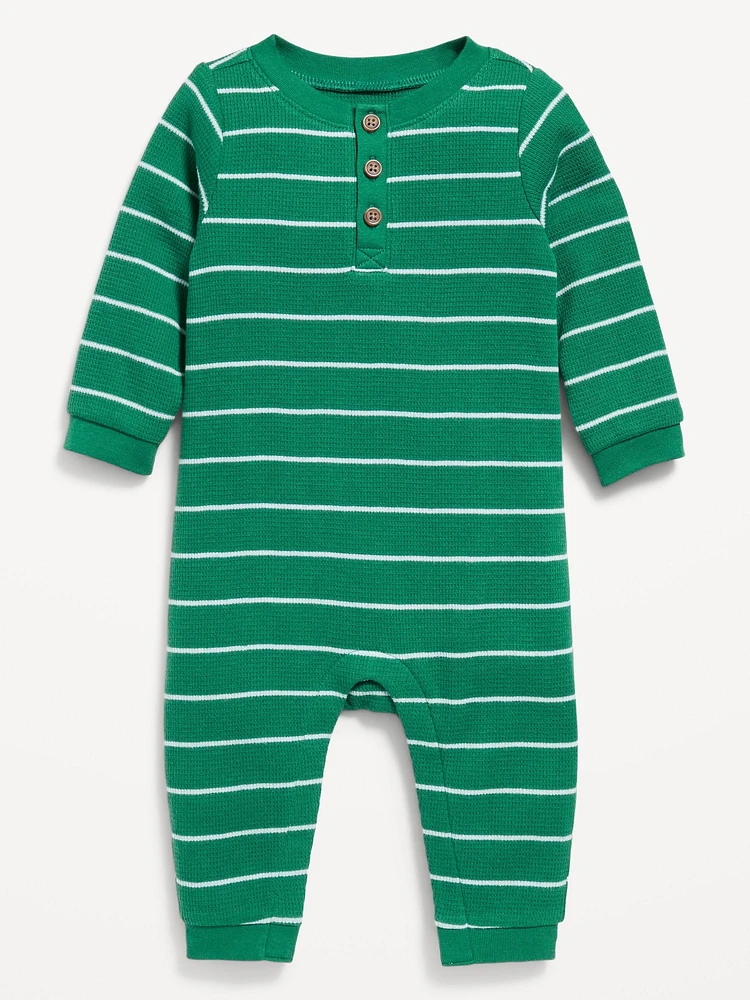 Long-Sleeve Henley One-Piece for Baby