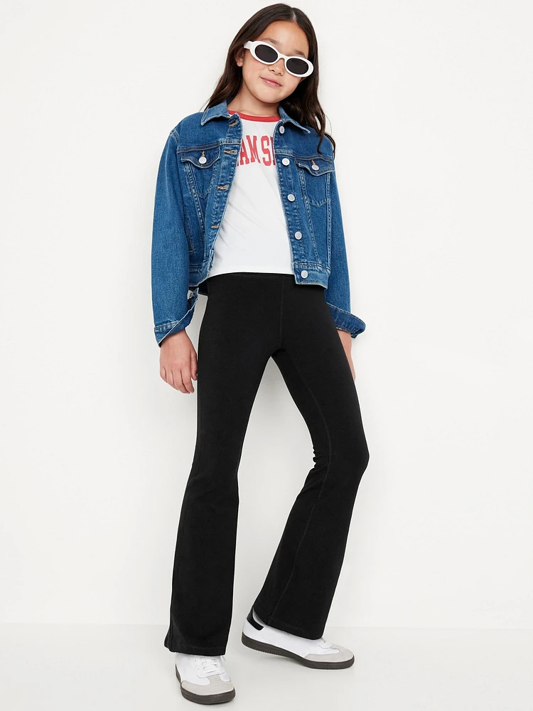 High-Waisted PowerChill Side-Ruched Flared Leggings for Girls