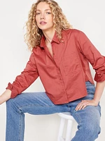 Button-Down Crop Shirt