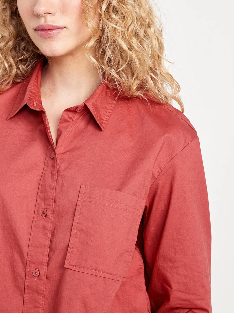 Button-Down Crop Shirt