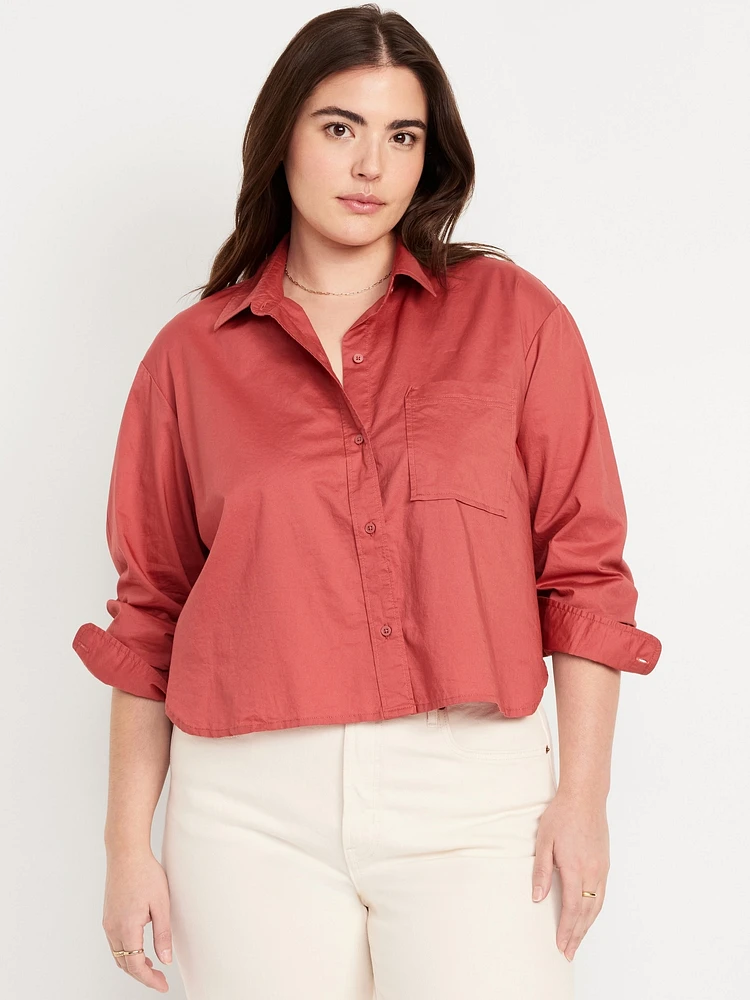 Button-Down Crop Shirt