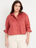 Button-Down Crop Shirt