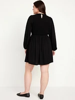 Fit & Flare Long-Sleeve Mini Dress