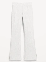 Plush High-Waisted Ribbed Flare Pants for Girls