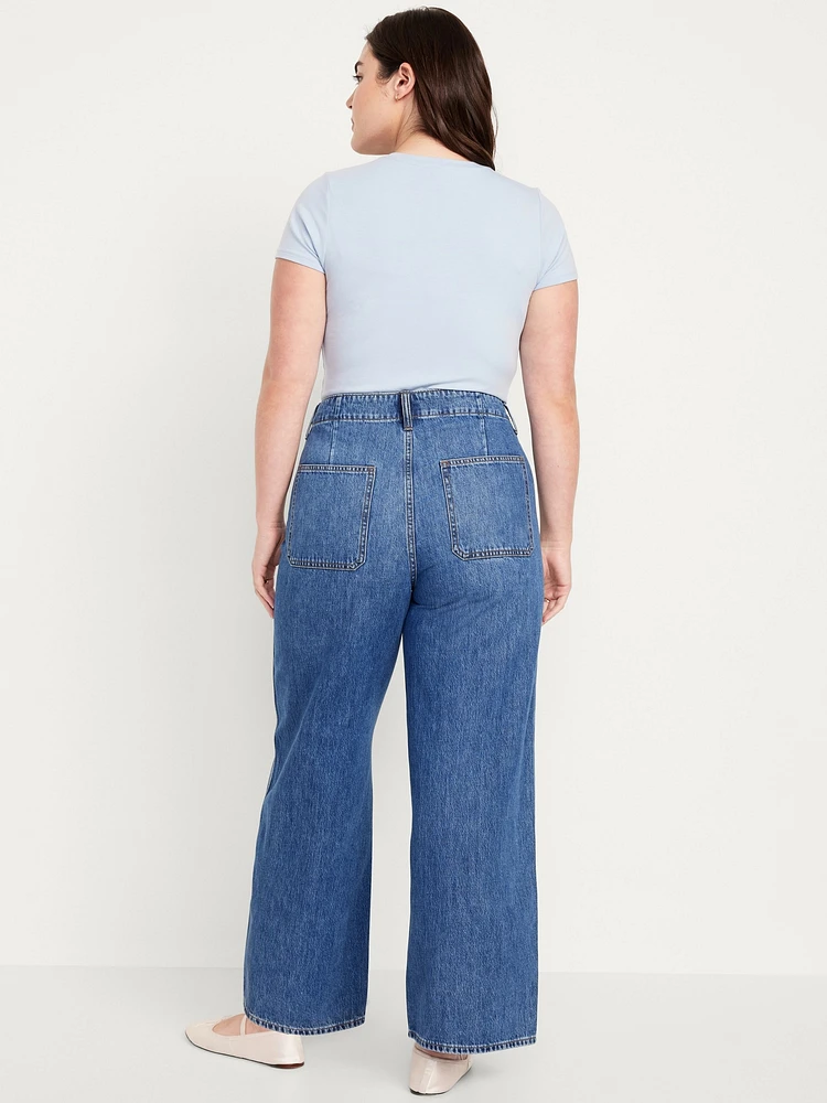 High-Waisted Baggy Wide-Leg Trouser Jeans