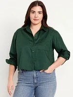 Button-Down Crop Shirt