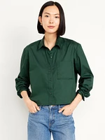 Button-Down Crop Shirt